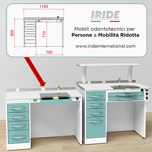 MOBILI PER ODONTOTECNICI SU MISURA PER PERSONE CON MOBILITÀ RIDOTTA