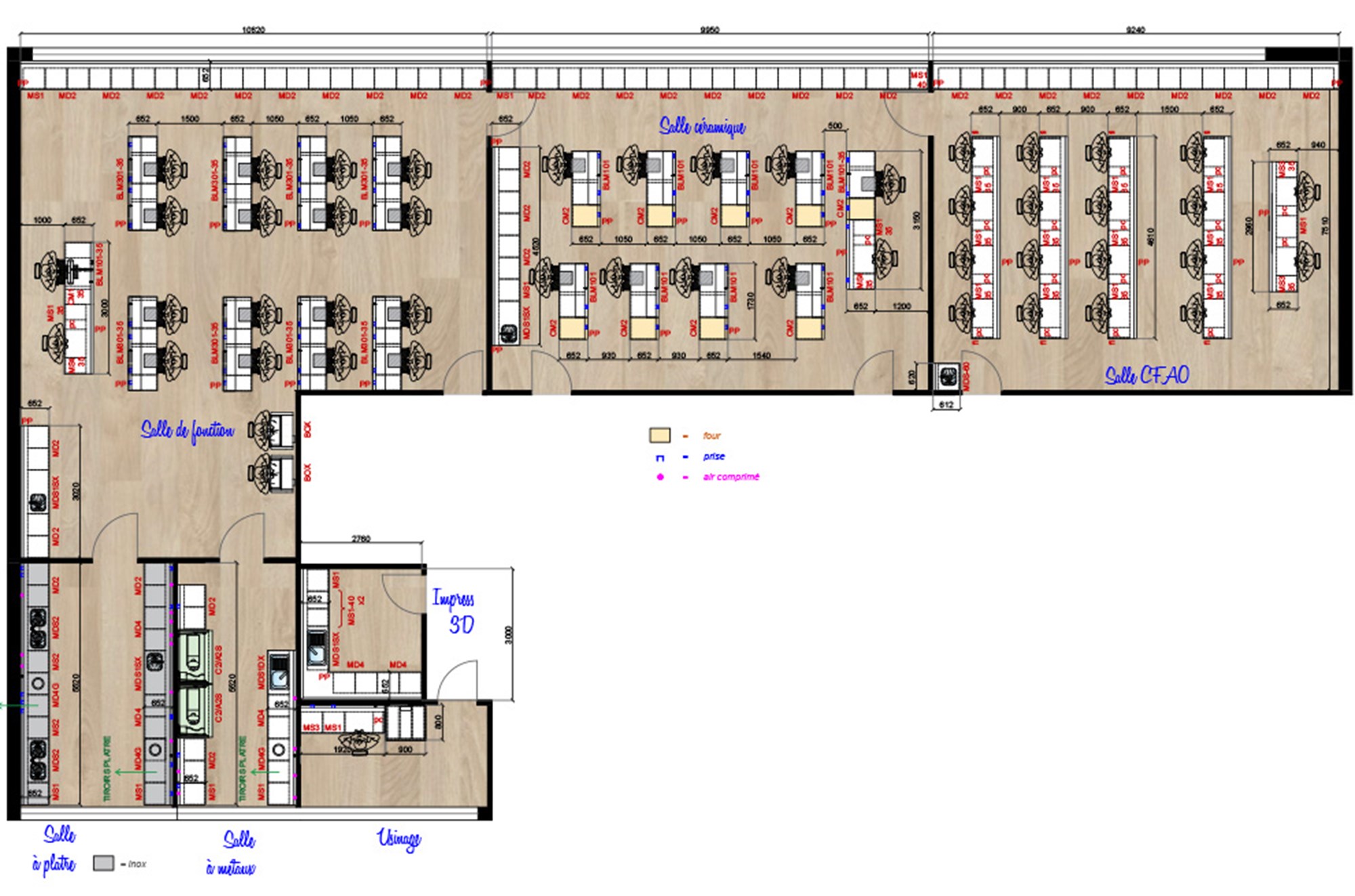 Zahntechnikerbänke für Schulen